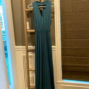 Lush - Dark turquoise maxi dress with keyhole neckline
